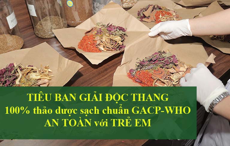 Tiêu ban Giải độc thang an toàn với mề đay ở trẻ em