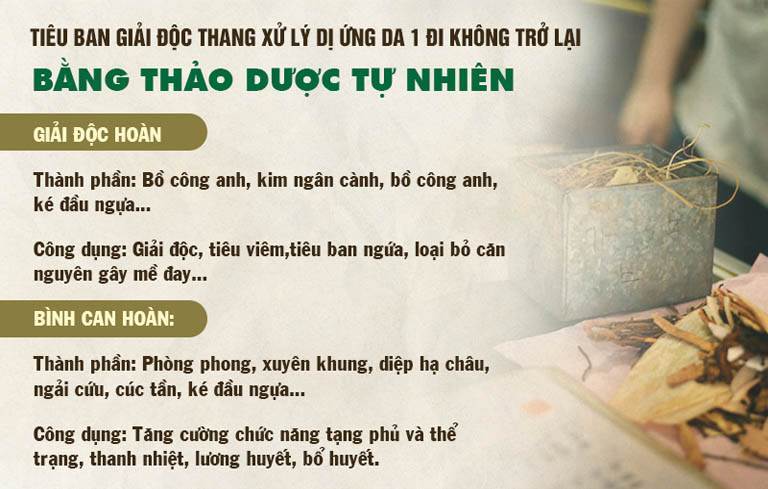 Tiêu ban Giải độc thang trong điều trị dị ứng da