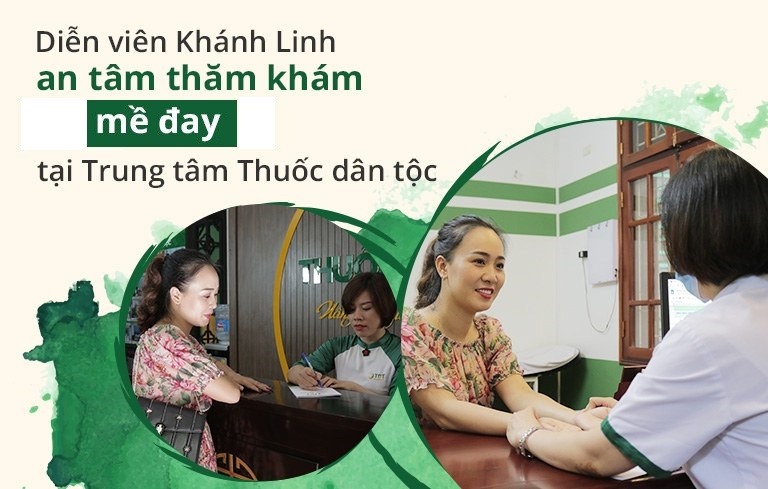 Diễn viên Khánh Linh thăm khám bệnh mề đay tại Trung tâm Thuốc dân tộc