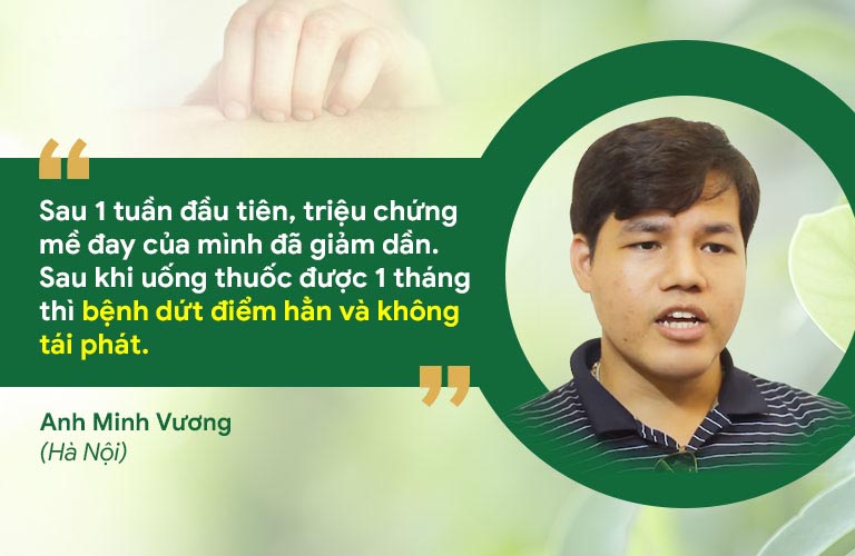 Anh Minh Vương chia sẻ hiệu quả điều trị mề đay tại Thuốc dân tộc